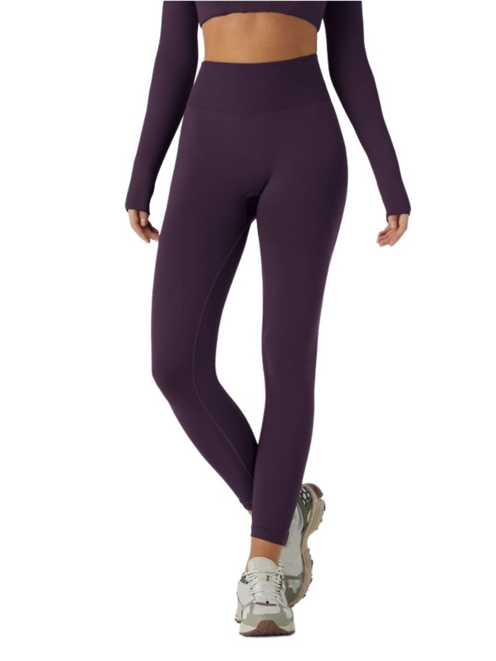halara oneform seamless midrise tummy control butt lift purple leggings